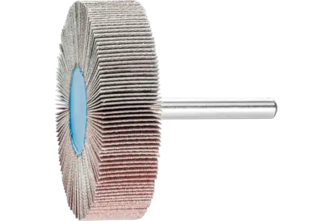 Disco lamelar montado de óxido de alumínio F diâm. 60x15 mm diâm. da haste 6 mm A240 para desbaste fino e acabamento 1