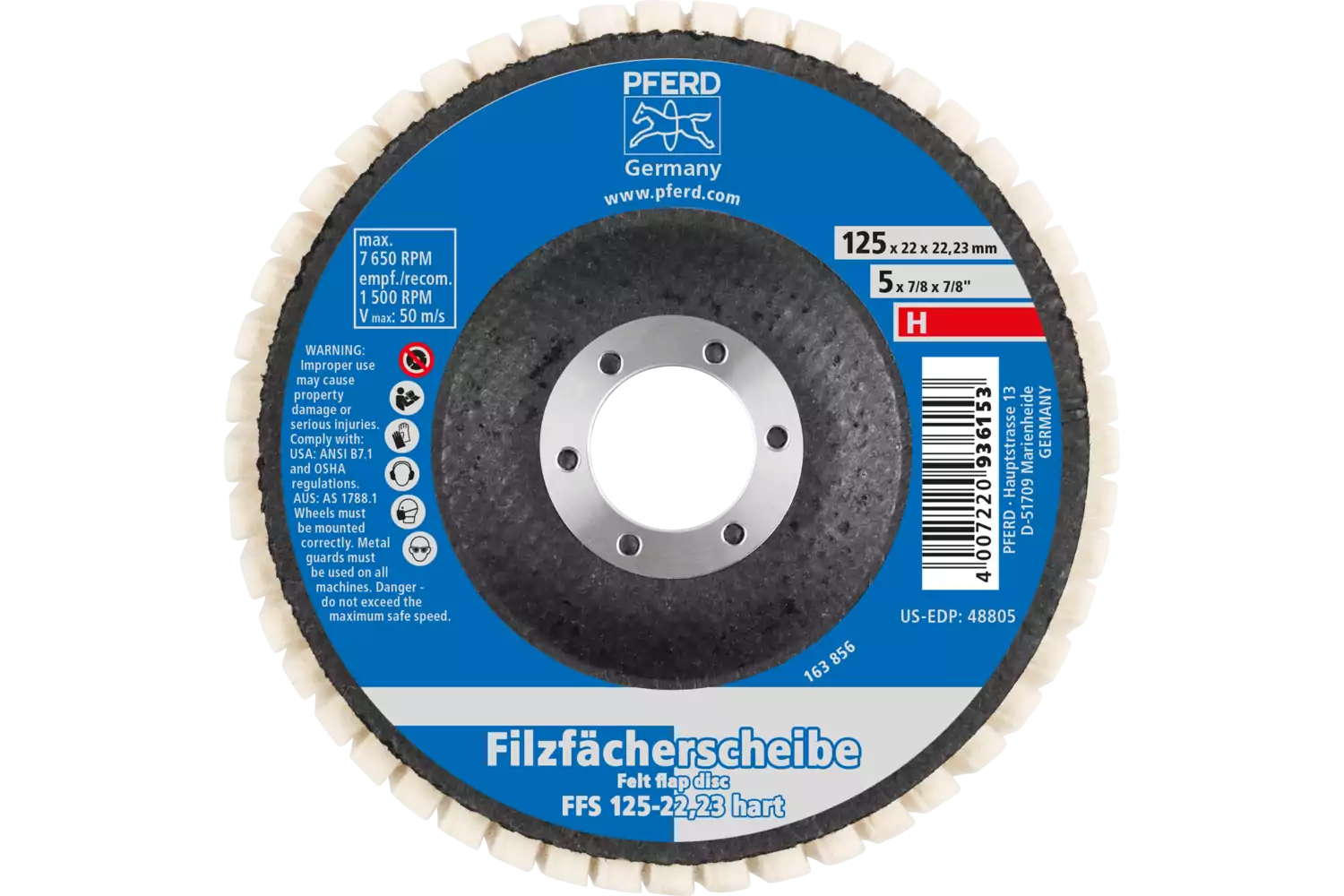 PFERD - Unmounted Polishing Buffing Wheel: 4″ Dia - 10212413 - MSC