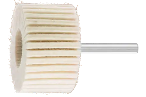 Rulli a lamelle di feltro duri FLS Ø 50x30 mm, gambo Ø 6 mm per uso lucidatura universale 1