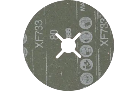 Granulo ceramico disco in fibra Ø 100 mm CO-ALU80 per metalli non ferrosi teneri 2