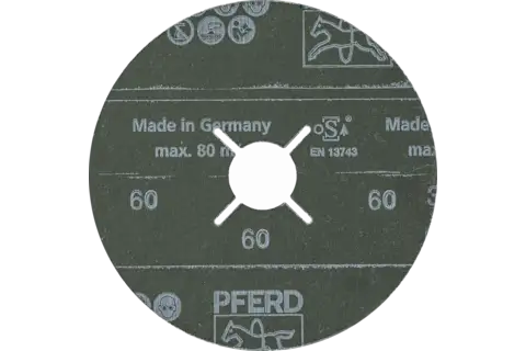 Granulo ceramico disco in fibra Ø 115 mm CO-ALU60 per metalli non ferrosi teneri 2