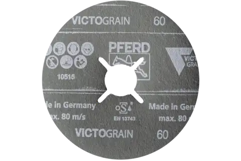 Fiberscheibe Ø 115 mm VICTOGRAIN 60 für Höchstleistung auf Stahl 2