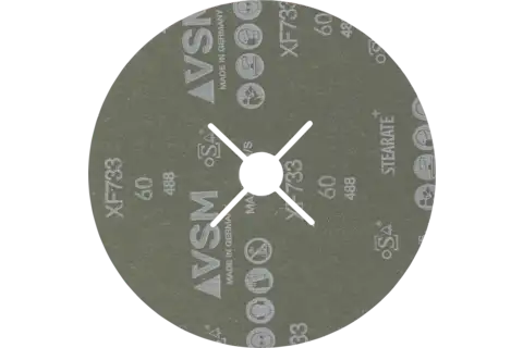 Granulo ceramico disco in fibra Ø 180 mm CO-ALU60 per metalli non ferrosi teneri 2