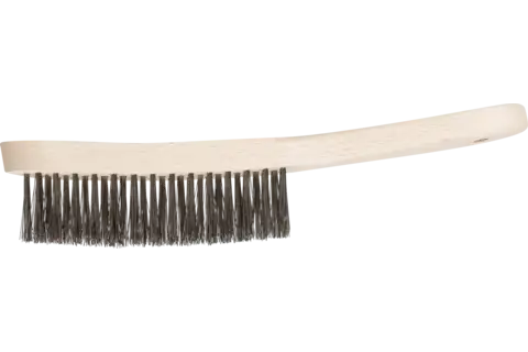 Spazzola manuale per saldature a cordone concavo HBK, filo d’acciaio inossidabile Ø 0,35 mm 3 ranghi (10) 1