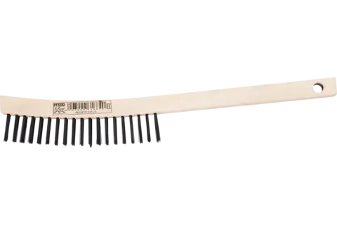 Spazzola manuale con impugnatura lunga HBU, filo d’acciaio Ø 0,35 mm 3 ranghi per uso universale 1