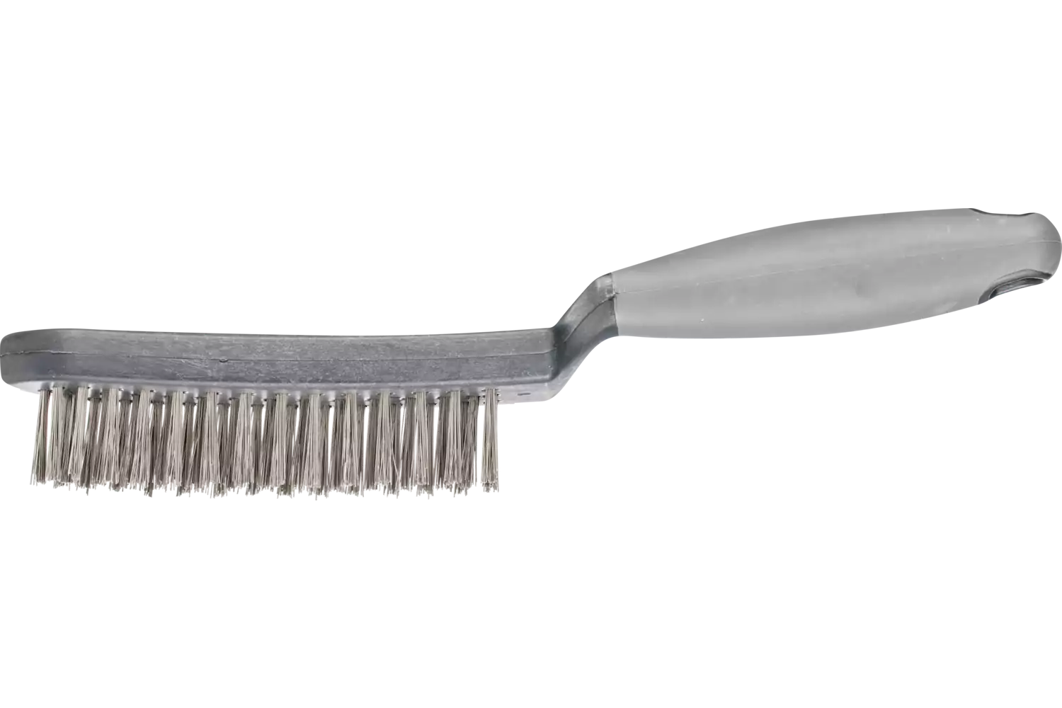 scratch brush with plastic body and ergonomic handle HBUP 3 rows stainless steel wire dia. 0.40 1