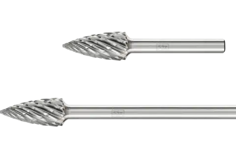 High-performance tungsten carbide burs, STEEL cut, Tree bur with pointed end - Shape G