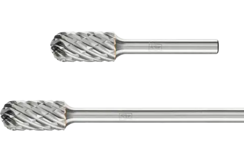 High-performance tungsten carbide burs, STEEL cut, Cylindrical bur with radius end - Shape C