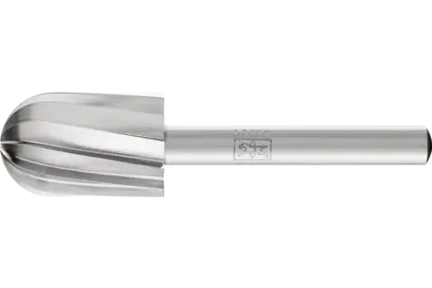 HSS rotary cutter ALU cylindrical shape with radius end C dia. 16x25 mm shank dia. 6 mm aluminium/non-ferrous 1