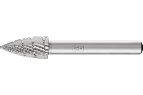 Fresa HSS forma a proiettile K Ø 10x20 mm, gambo Ø 6 mm Z 3 universale media fine rompitruciolo 1