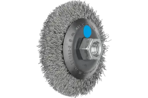 Bevel brush crimped KBU dia. 100x10 mm M14 stainless steel wire dia. 0.35 mm angle grinders 1