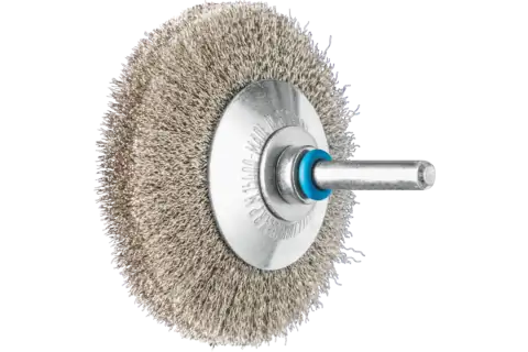 Brosse conique non torsadée KBU Ø 70x10 mm, tige Ø 6 mm, fil d'acier inoxydable Ø 0,15 1