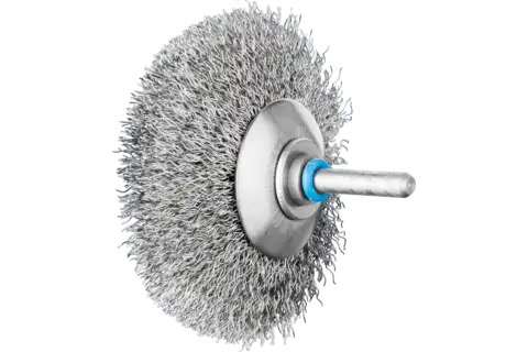 INOX-TOTAL bevel brush crimped KBUIT dia. 80x10 mm shank dia. 6 mm stainless steel wire dia. 0.30 1