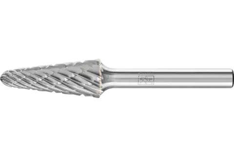 Hartmetall Hochleistungsfrässtift NON-FERROUS Rundkegel KEL Ø 12x30mm Schaft-Ø 6 mm NE-Metalle 1