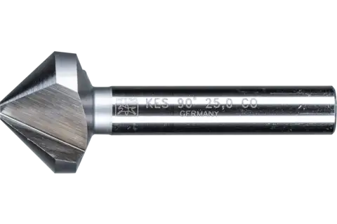 HSSE Co5 conical and deburring countersink 90 ° dia. 25 mm shank dia. 10 mm DIN 335 C
