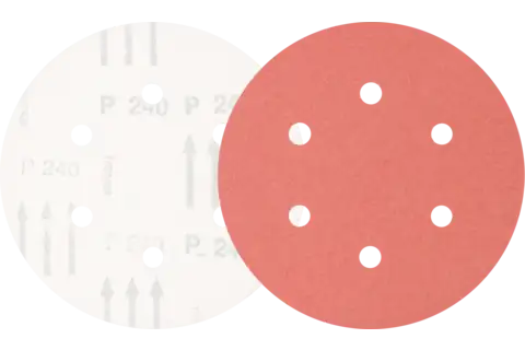 universal aluminium oxide Velcro-backed abrasive disc KSS dia. 150 A240 6 extraction holes for eccentric orbital sanders 1