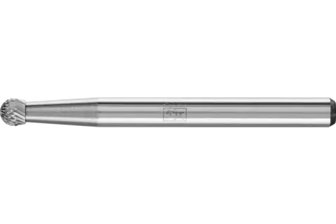 Hardmetalen hoogrendementsstiftfrees MICRO kogelvorm KUD Ø 03x02 mm stift-Ø 3 mm fijnbewerking