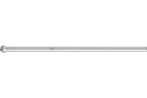 Trzpień frezarski ze stopów twardych kształt kulisty KUD Ø 08 × 07 mm trzpień Ø 6 × 150 mm Z3P uniwersalne średnie krzyżowe 1