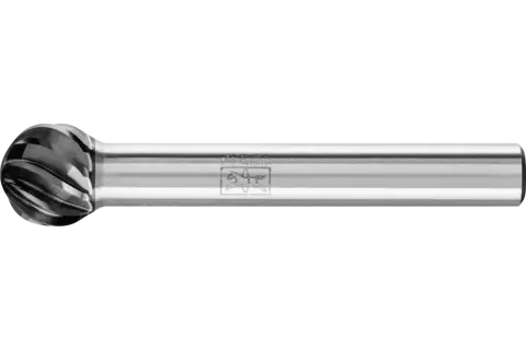 Fresa metallo duro per uso professionale INOX sfera KUD Ø 10x09 mm, gambo Ø 6 mm HICOAT per acciaio inox 1