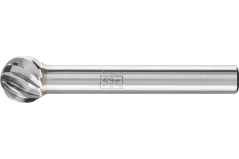 Hardmetalen hoogrendementsstiftfrees INOX kogelvorm KUD Ø 10x09 mm stift-Ø 6 mm voor edelstaal 1