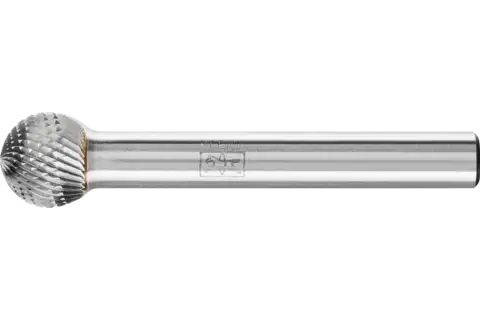 Hardmetalen hoogrendementsstiftfrees MICRO kogelvorm KUD Ø 10x09 mm stift-Ø 6 mm fijnbewerking 1