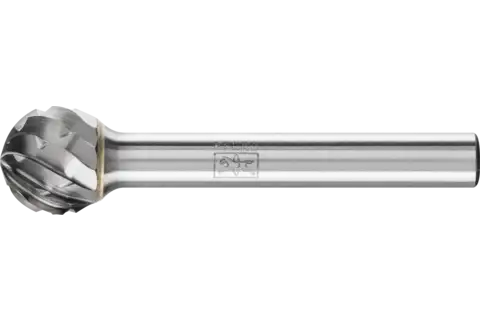 Fresa de metal duro de alto rendimiento NON-FERROUS esférica KUD Ø 12x10 mm, mango Ø 6 mm, metales no férricos 1