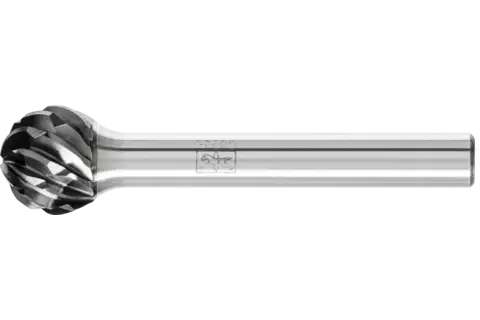 Hardmetalen hoogrendementsstiftfrees STEEL kogelvorm KUD Ø 12x10 mm stift-Ø 6 mm HICOAT voor staal 1