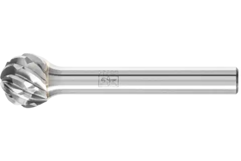 Fresa de metal duro de alto rendimiento STEEL esférica KUD Ø 12x10 mm, mango Ø 6 mm, para acero