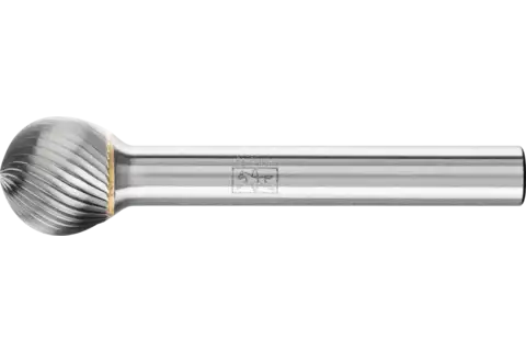 Hardmetalen stiftfrees kogelvorm KUD Ø 12x10 mm stift-Ø 6 mm Z5 universeel fijn 1
