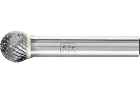 Hardmetalen stiftfrees kogelvorm KUD Ø 12x10 mm stift-Ø 8 mm Z3P universeel middel met kruisvertanding 1