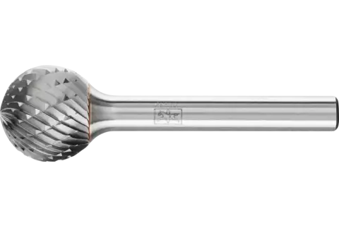 Hardmetalen stiftfrees kogelvorm KUD Ø 16x14 mm stift-Ø 6 mm Z3P universeel middel met kruisvertanding 1