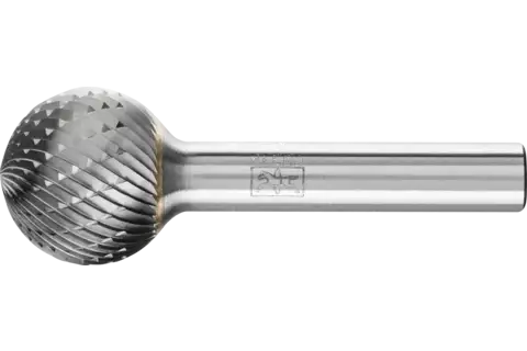 Hartmetall Frässtift Kugel KUD Ø 20x18 mm Schaft-Ø 8 mm Z3P universal mittel kreuzverzahnt 1