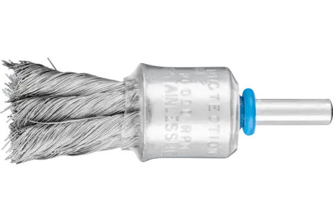 End brush with plastic protection knotted PBG dia. 19 mm shank dia. 6 mm stainless steel wire dia. 0.25 1