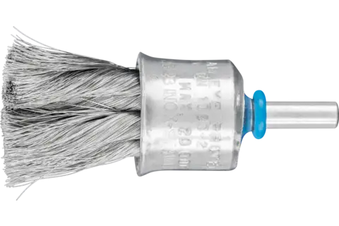 End brush with plastic protection knotted PBG dia. 23 mm shank dia. 6 mm stainless steel wire dia. 0.15 1