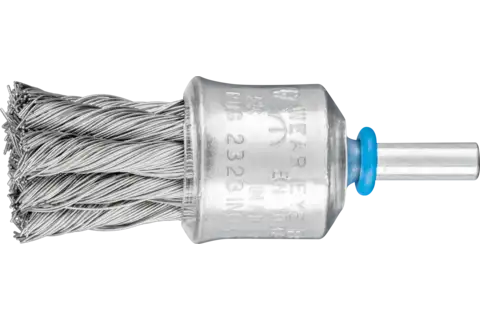 End brush with plastic protection knotted PBG dia. 23 mm shank dia. 6 mm stainless steel wire dia. 0.35 1