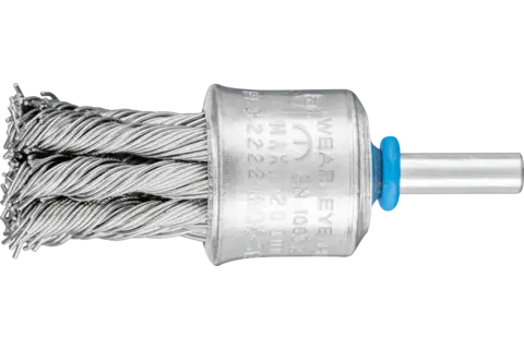 End brush with plastic protection knotted PBG dia. 23 mm shank dia. 6 mm stainless steel wire dia. 0.60 1