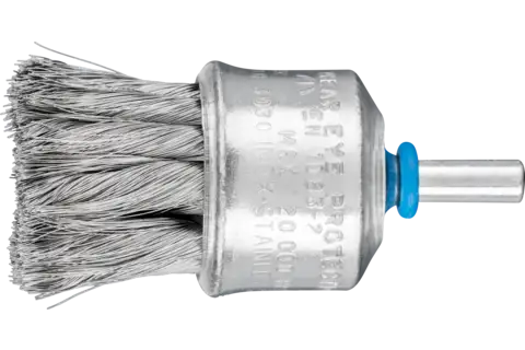 End brush with plastic protection knotted PBG dia. 30 mm shank dia. 6 mm stainless steel wire dia. 0.15 1