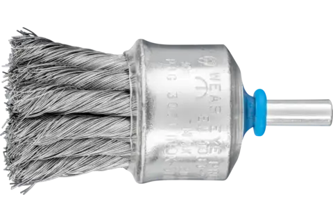 End brush with plastic protection knotted PBG dia. 30 mm shank dia. 6 mm stainless steel wire dia. 0.25 1