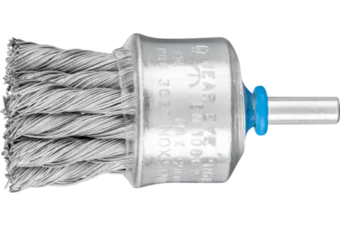 POS end brush with plastic protection knotted PBG dia. 30 mm shank dia. 6 mm stainless steel wire dia. 0.35 1