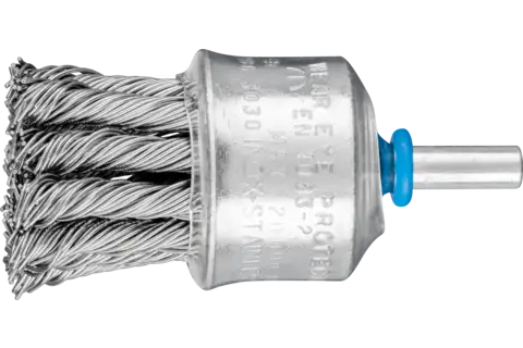 End brush with plastic protection knotted PBG dia. 30 mm shank dia. 6 mm stainless steel wire dia. 0.60 1
