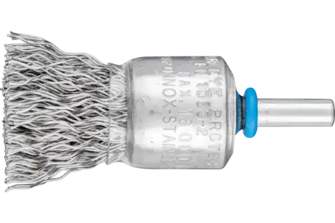 End brush crimped PBU dia. 20 mm shank dia. 6 mm stainless steel wire dia. 0.50 1