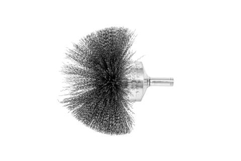 End brushes crimped ball shape, shank-mounted