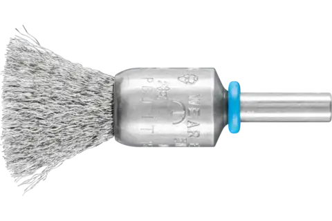 Spazzola a pennello INOX-TOTAL con filo non ritorto PBUIT Ø 15 mm, gambo Ø 6 mm filo d’acciaio inossidabile Ø 0,15 1