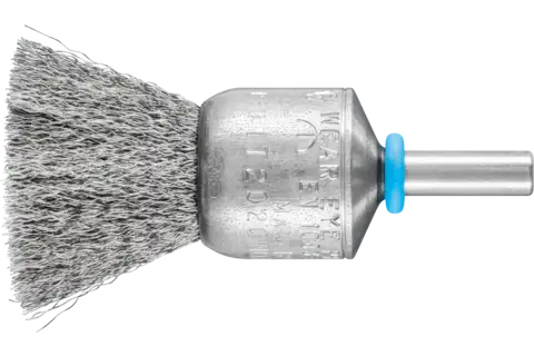 End brushes crimped INOX-TOTAL, shank-mounted