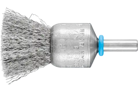 Carda brocha INOX-TOTAL sin trenzar PBUIT Ø 20 mm, mango Ø 6 mm, alambre de acero inoxidable Ø 0,20 1