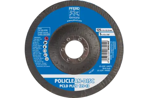 POLICLEAN PLUS PCLD non-woven cleaning fabric dia. 125x13 mm hole dia. 22.3 mm for coarse cleaning work 2