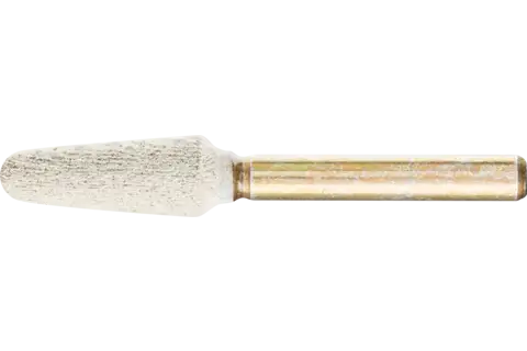 Mola abrasiva Poliflex, forma a cono con punta arrotondata Ø 10x25 mm, gambo Ø 6 mm, legante TX A80 1