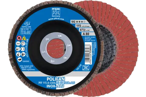 POLIFAN-Flap Discs PFF 115 A-COOL 80 SG INOX+ALU 1