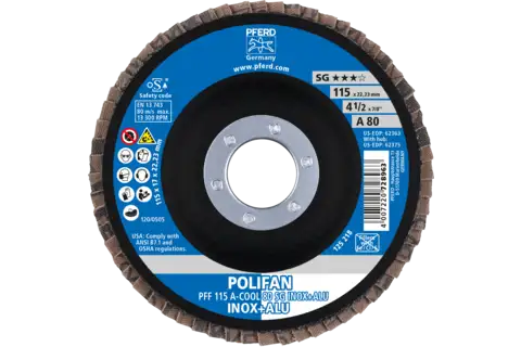 POLIFAN-Flap Discs PFF 115 A-COOL 80 SG INOX+ALU 2