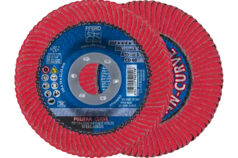 POLIFAN CURVE flap disc PFR 115x22.23 mm width L CO60 SGP STEELOX for steel/stainless steel 1